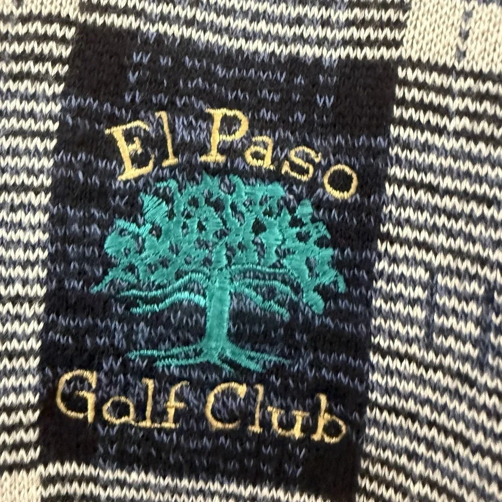 Vtg Slazenger‎ Mens Sweater Blue Plaid El Paso Country Club Golf XXL Old Money